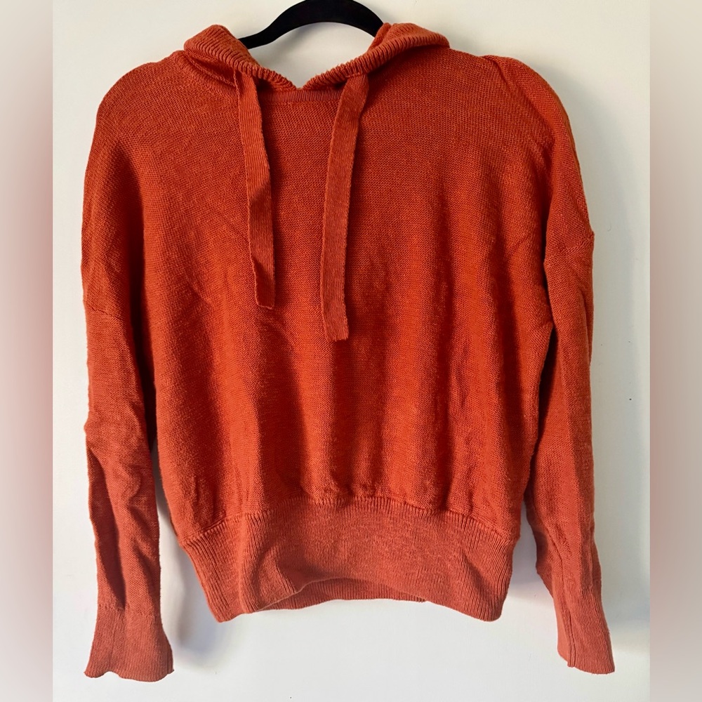 Madewell 100% cotton Clairview Hoodie drawstring sweater in burnt orange size S